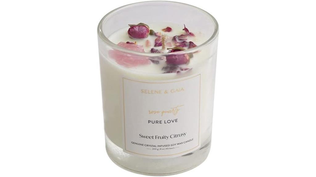 rose quartz love candle