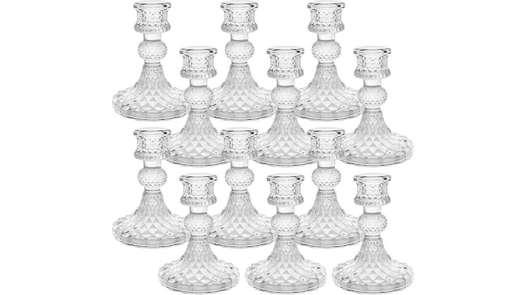 set of 12 crystal taper candles