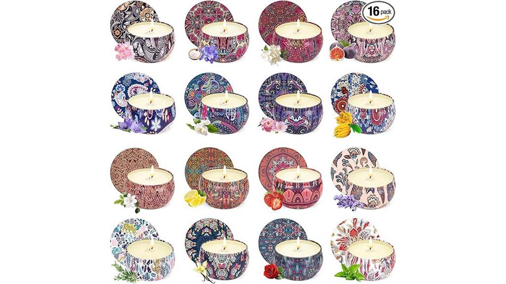 set of 16 scented candles