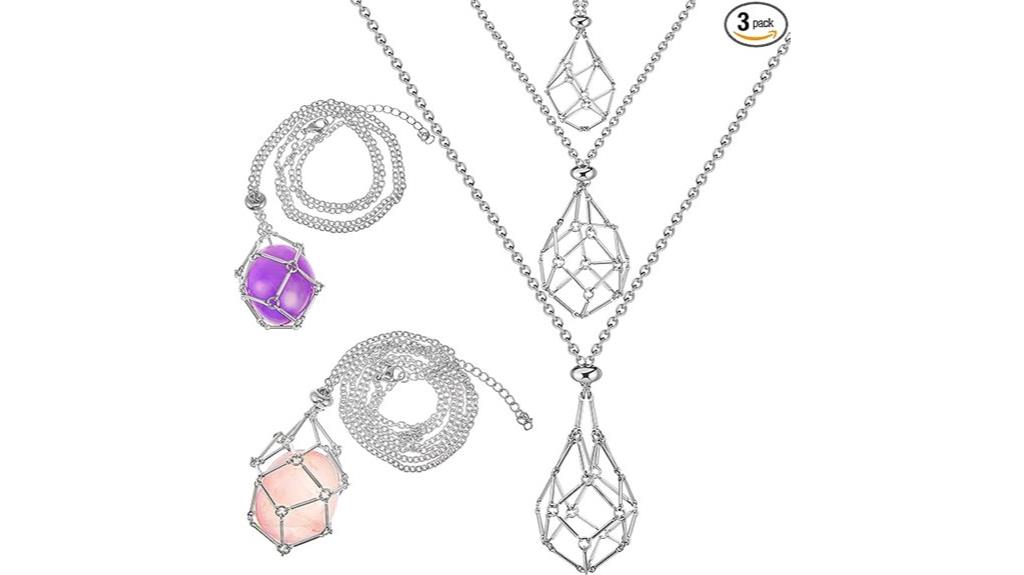 set of three crystal cages