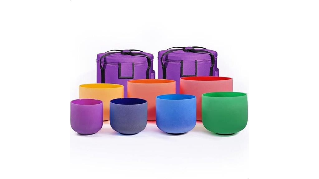 seven crystal singing bowls