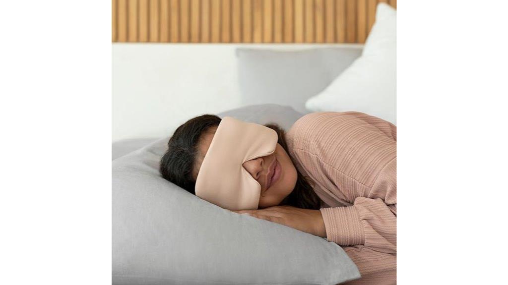 silk sleep mask with rose quartz