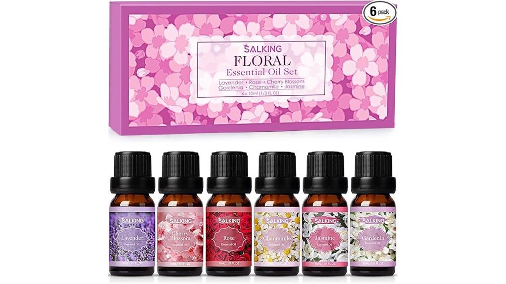six 10ml floral oils