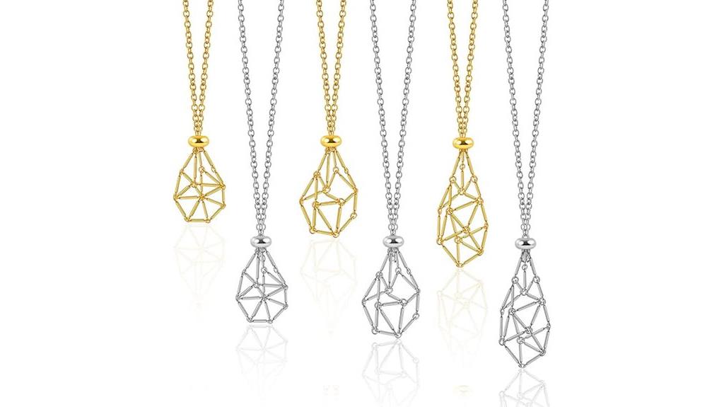 six crystal necklace holders