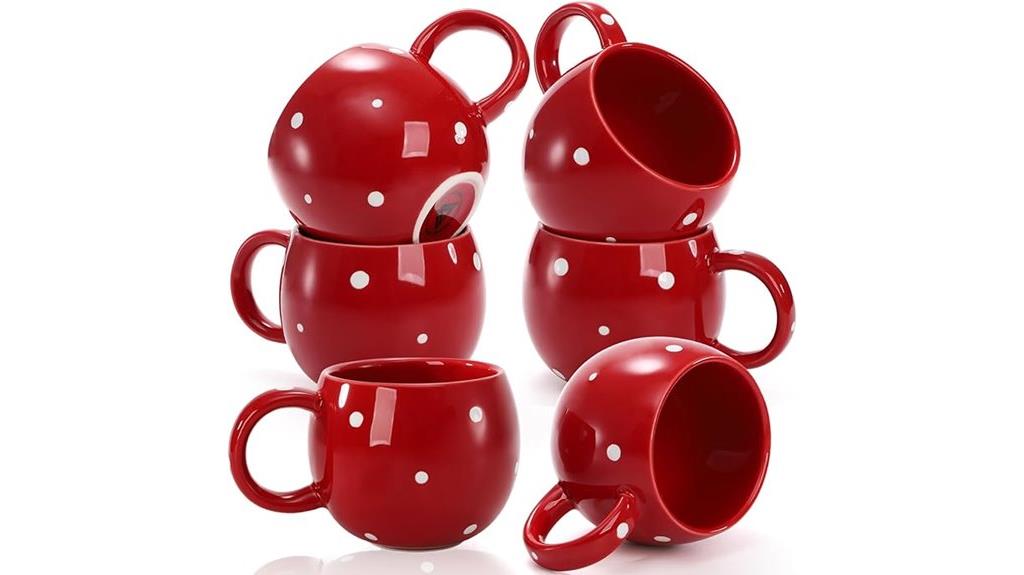 six pack ceramic coffee mugs