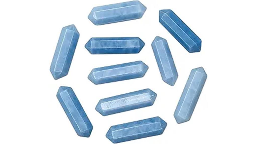 three angelite crystal points