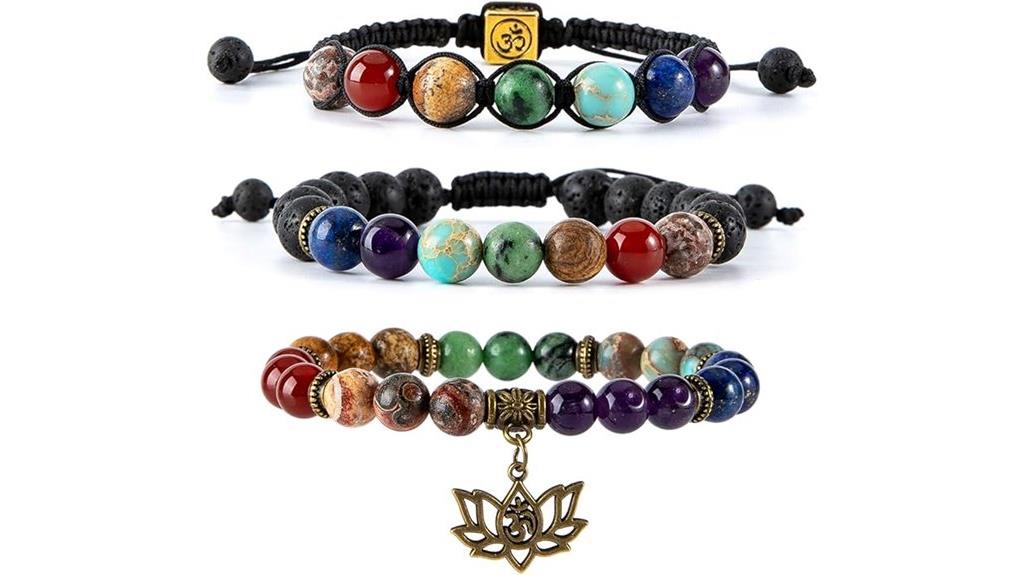 three pack chakra bracelets