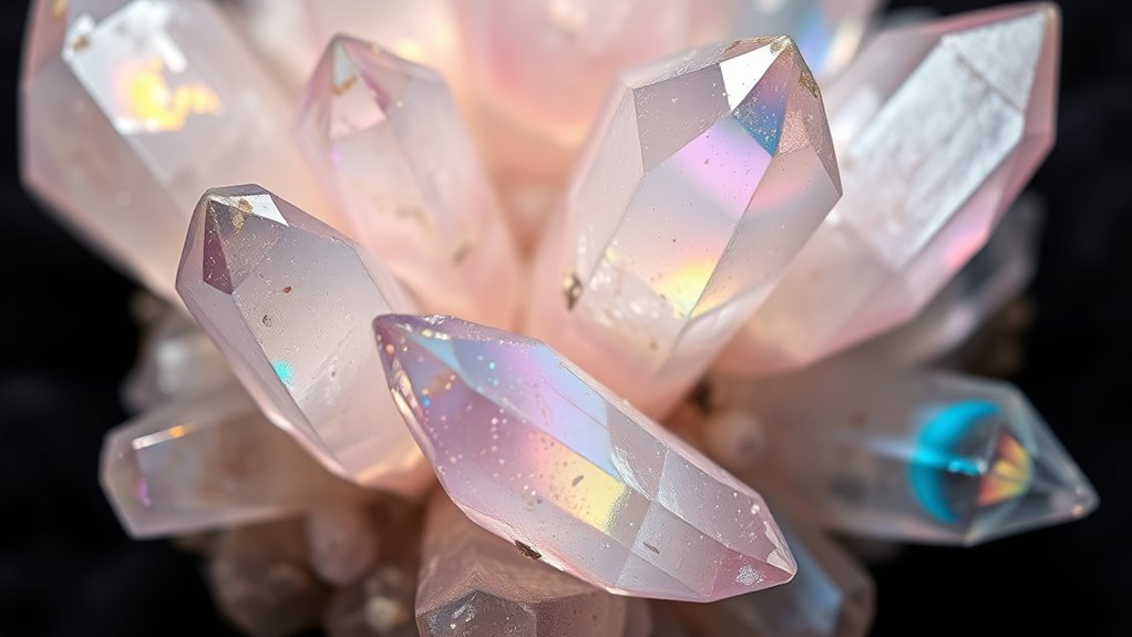 top angel aura quartz clusters