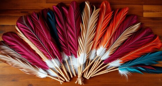 top feather fan smudging sets