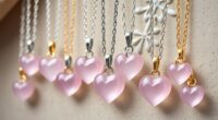 top rose quartz couple necklaces