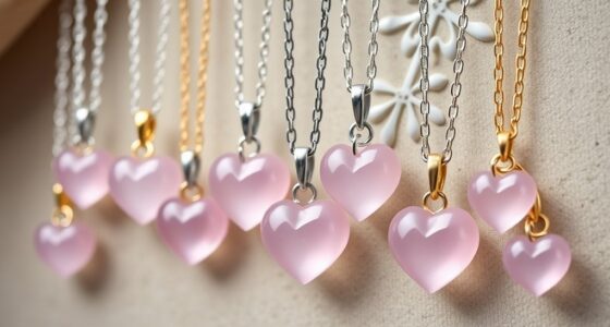 top rose quartz couple necklaces
