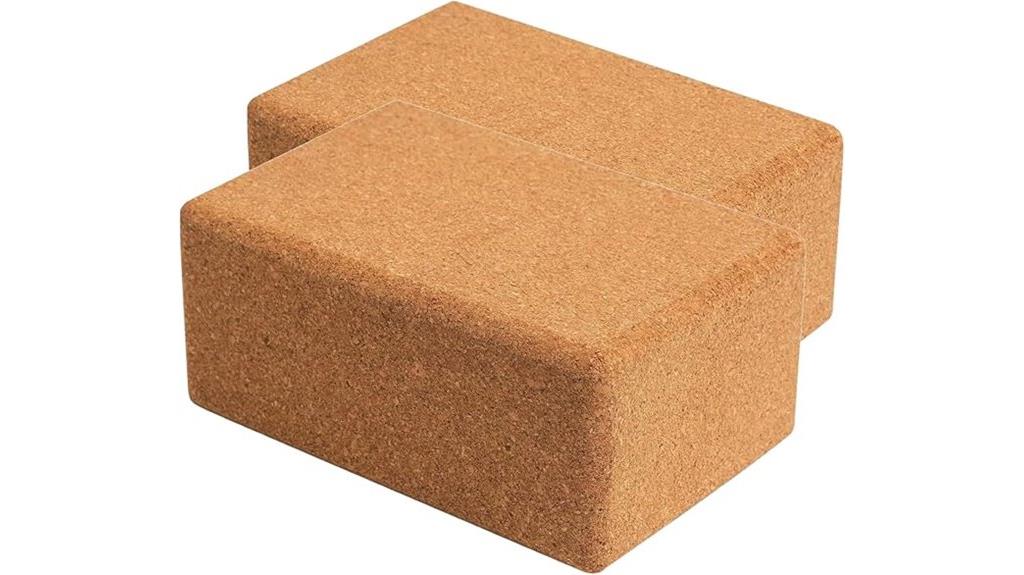 two cork yoga blocks