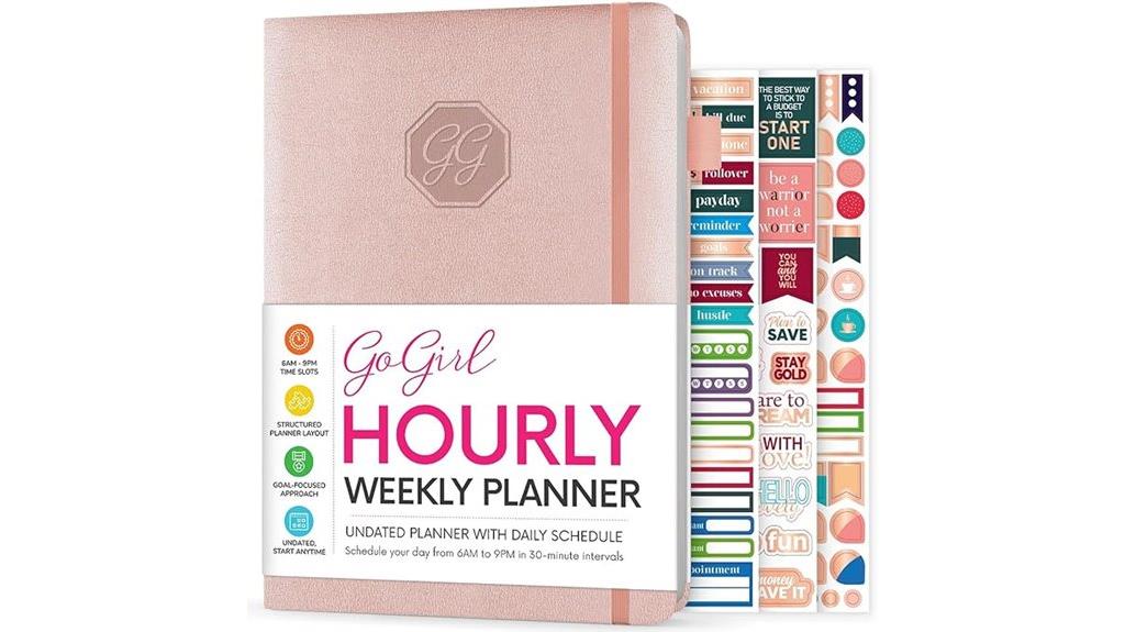 weekly planner with rose gold