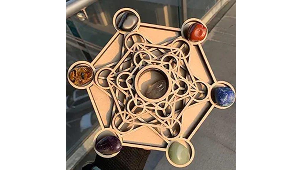 wooden art chakra set