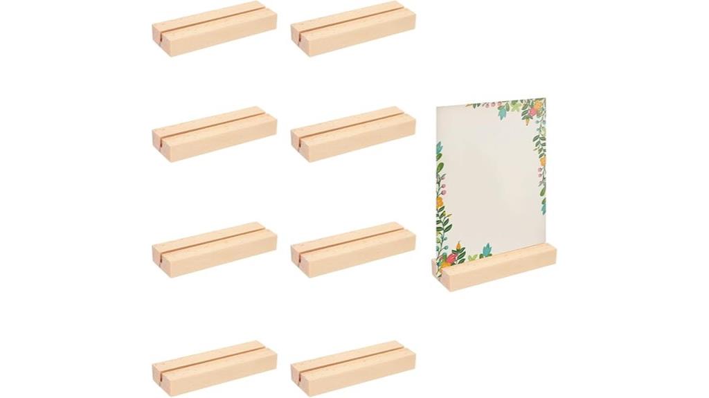 wooden card display stand