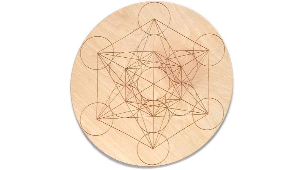 wooden chakra crystal grid
