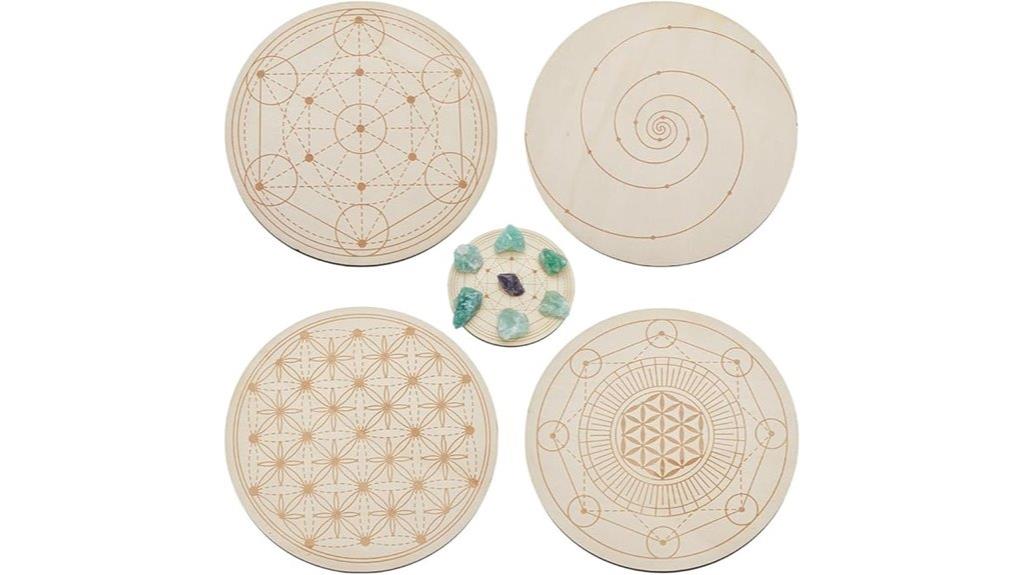 wooden crystal grid board