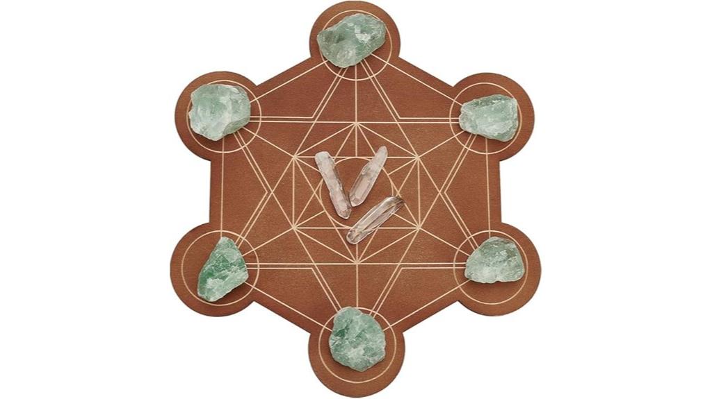 wooden hexagon crystal grid
