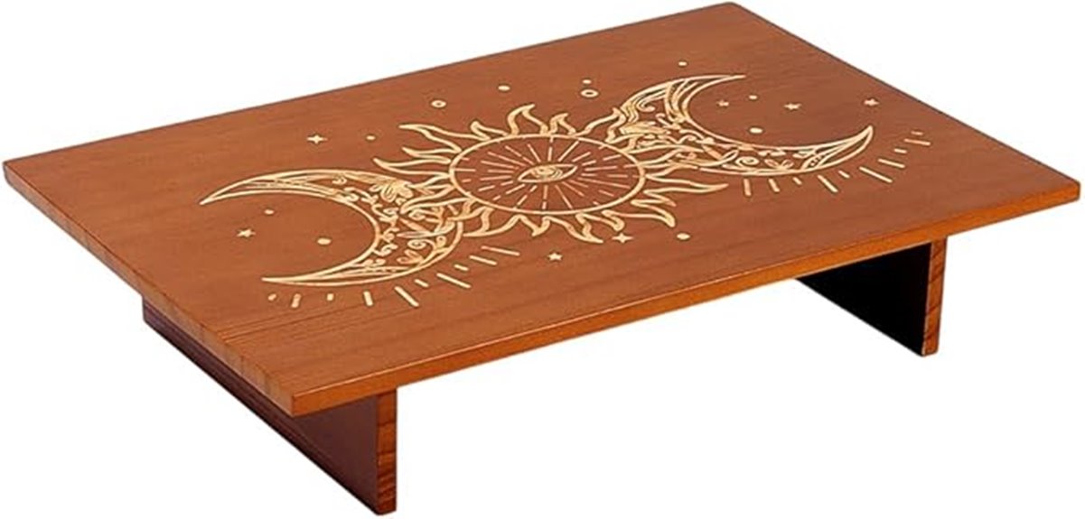 wooden meditation table