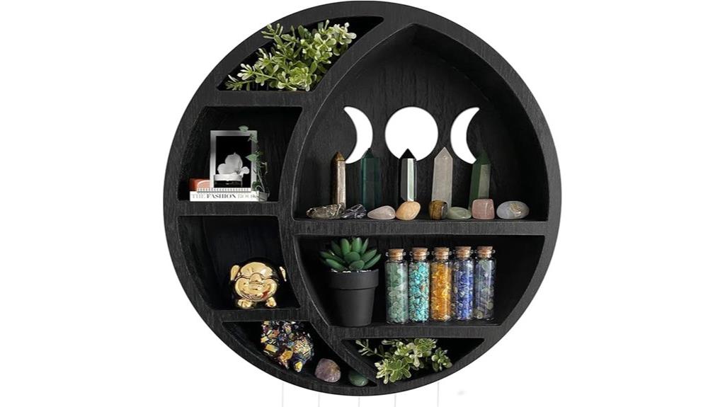 wooden moon shelf decor