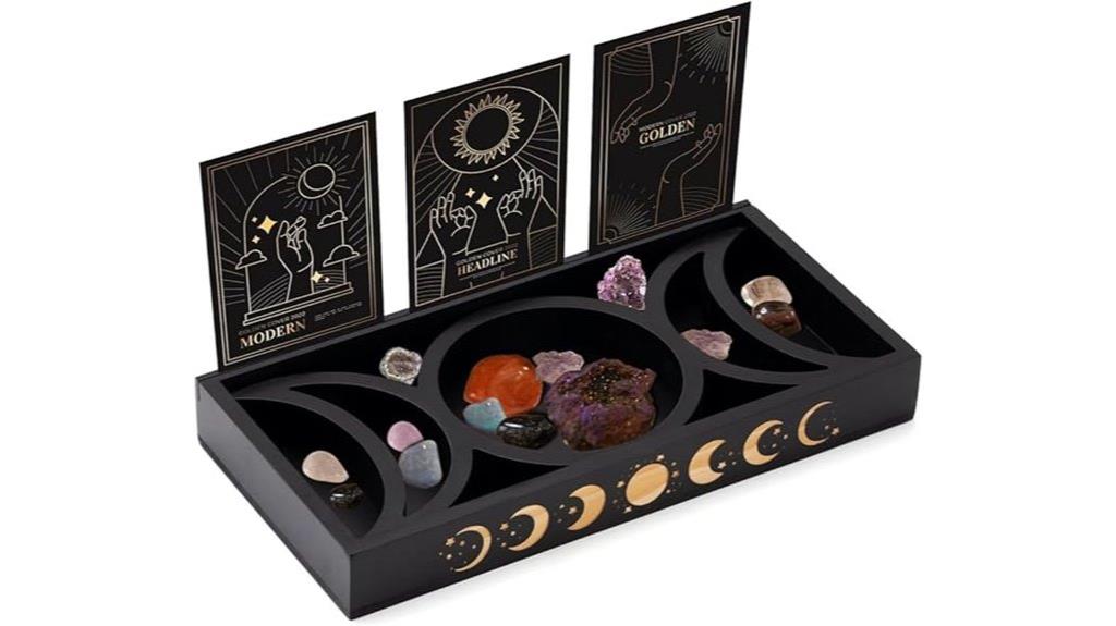 wooden moon tarot stand