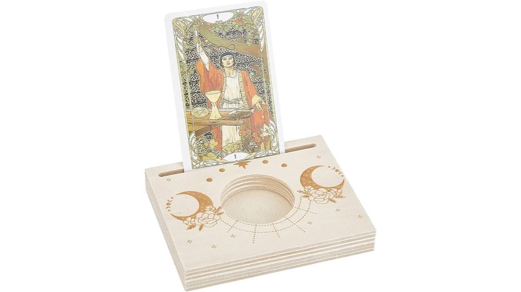 wooden tarot card holder