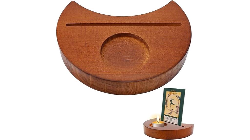 wooden tarot display stand