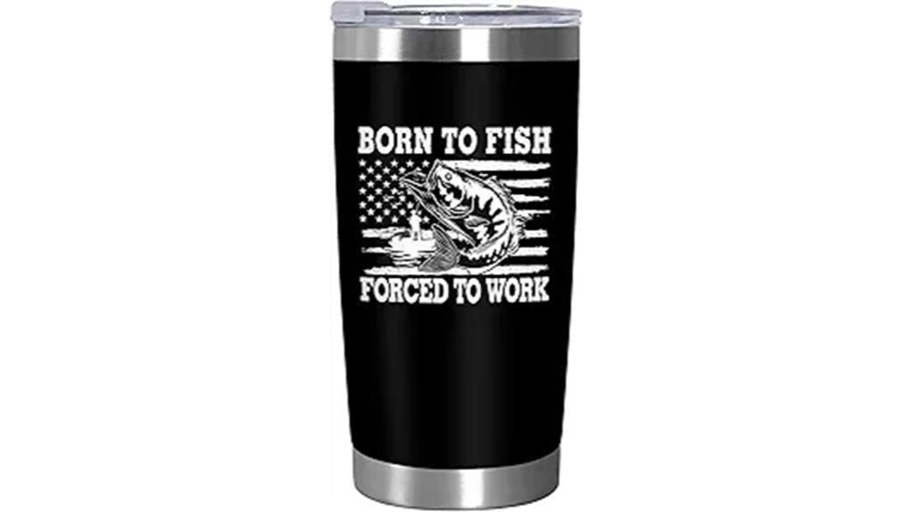 fishing themed coffee tumbler