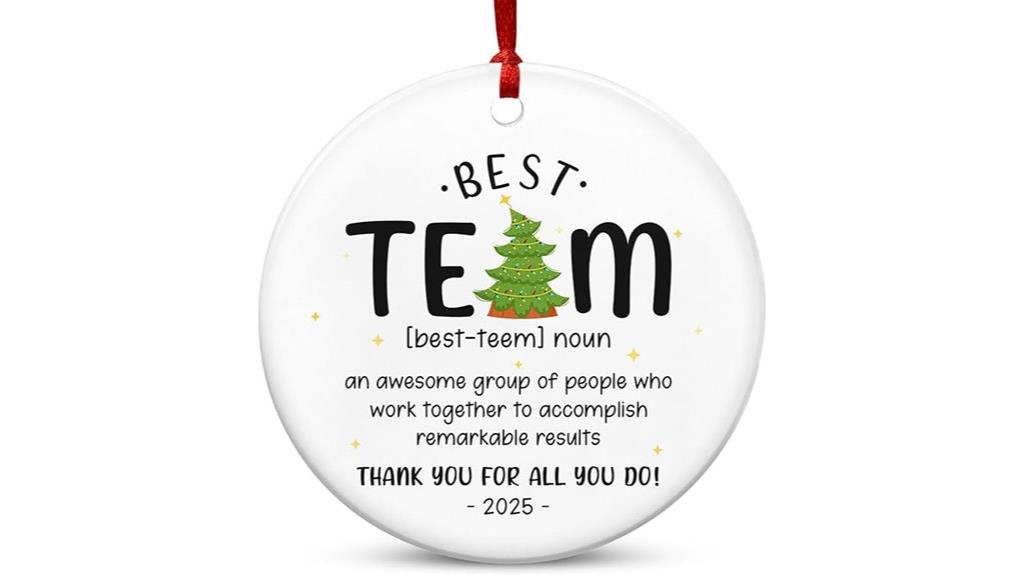 team appreciation holiday ornaments
