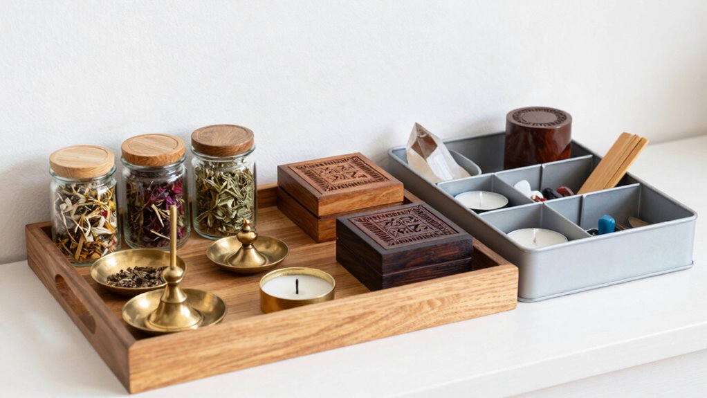 organize spiritual ritual supplies
